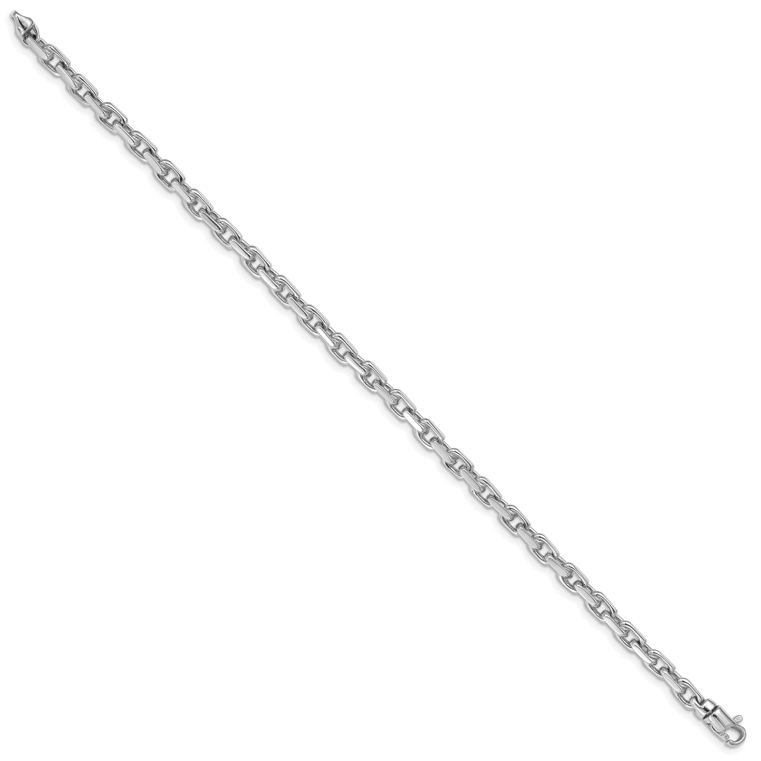 Brazalete de Enlace Elegante Pulido a Mano en Oro Blanco de 14k de 7.25 pulgadas con Cierre de Langosta - Image 2