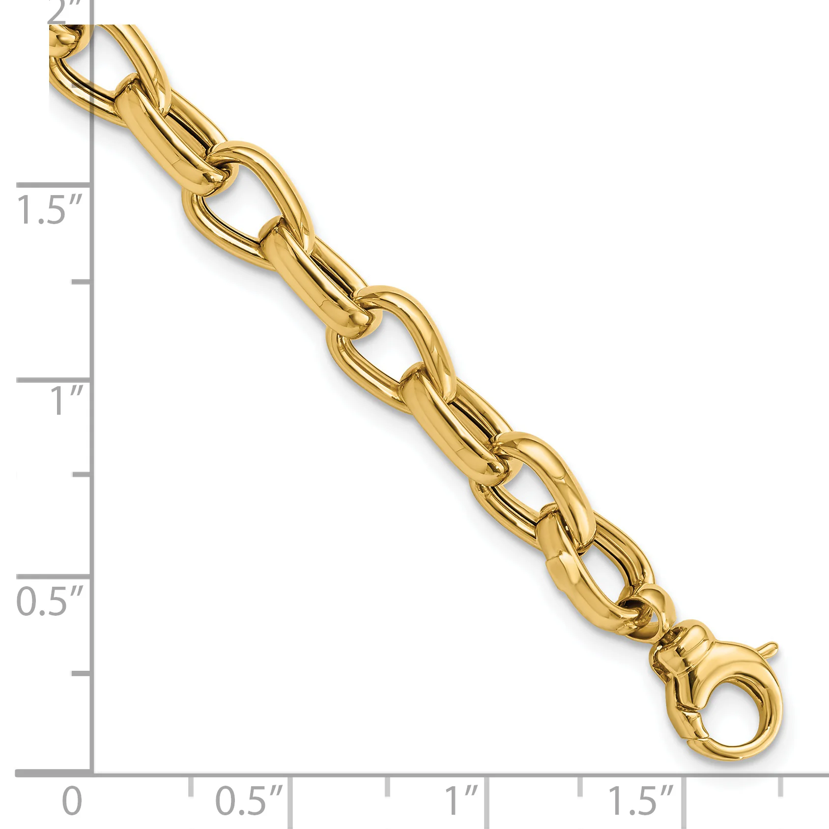 Pulsera con Enlaces de Diseño en Oro de 14k Pulido - Image 3
