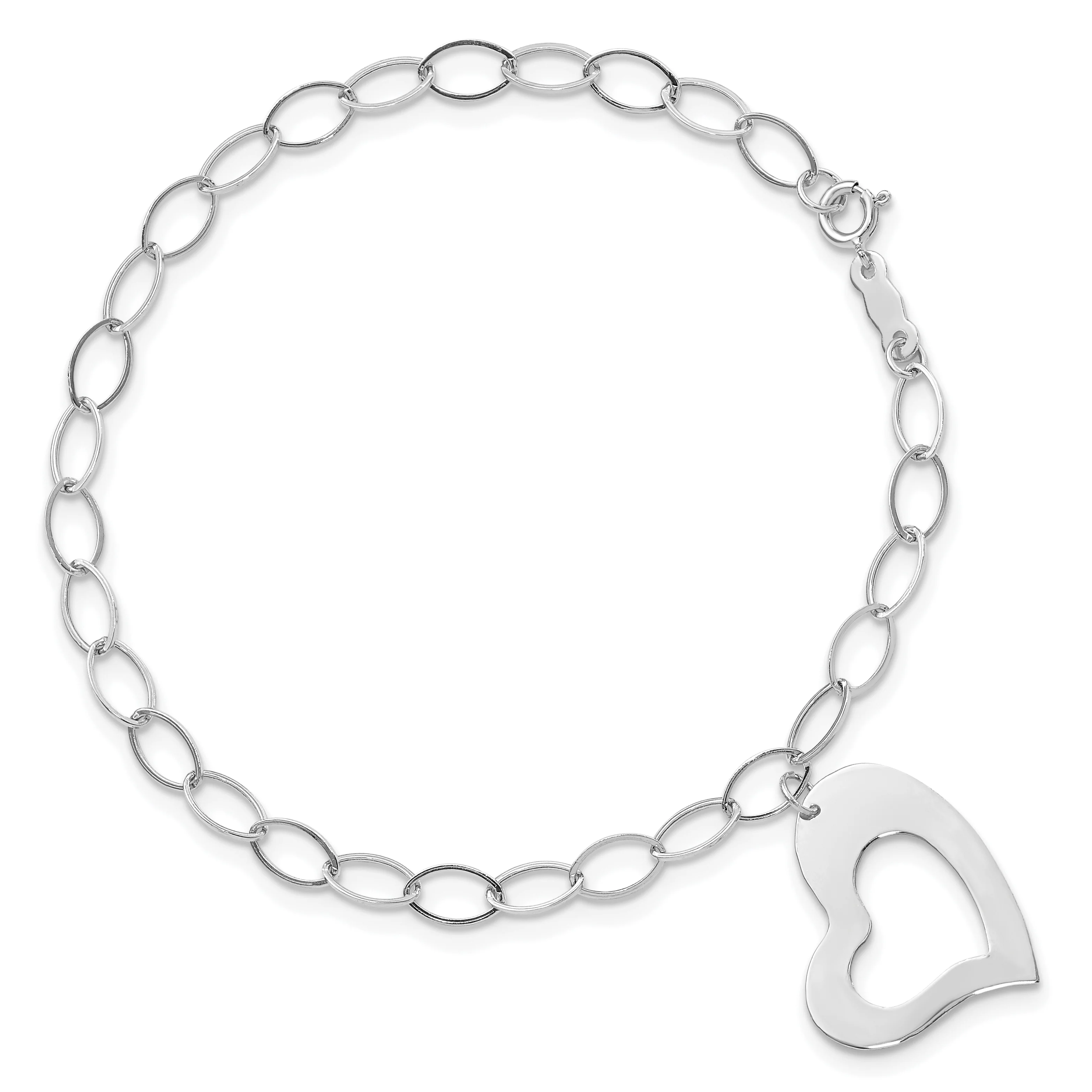 Pulsera de Corazón Colgante en Oro Blanco de 14k - Image 3
