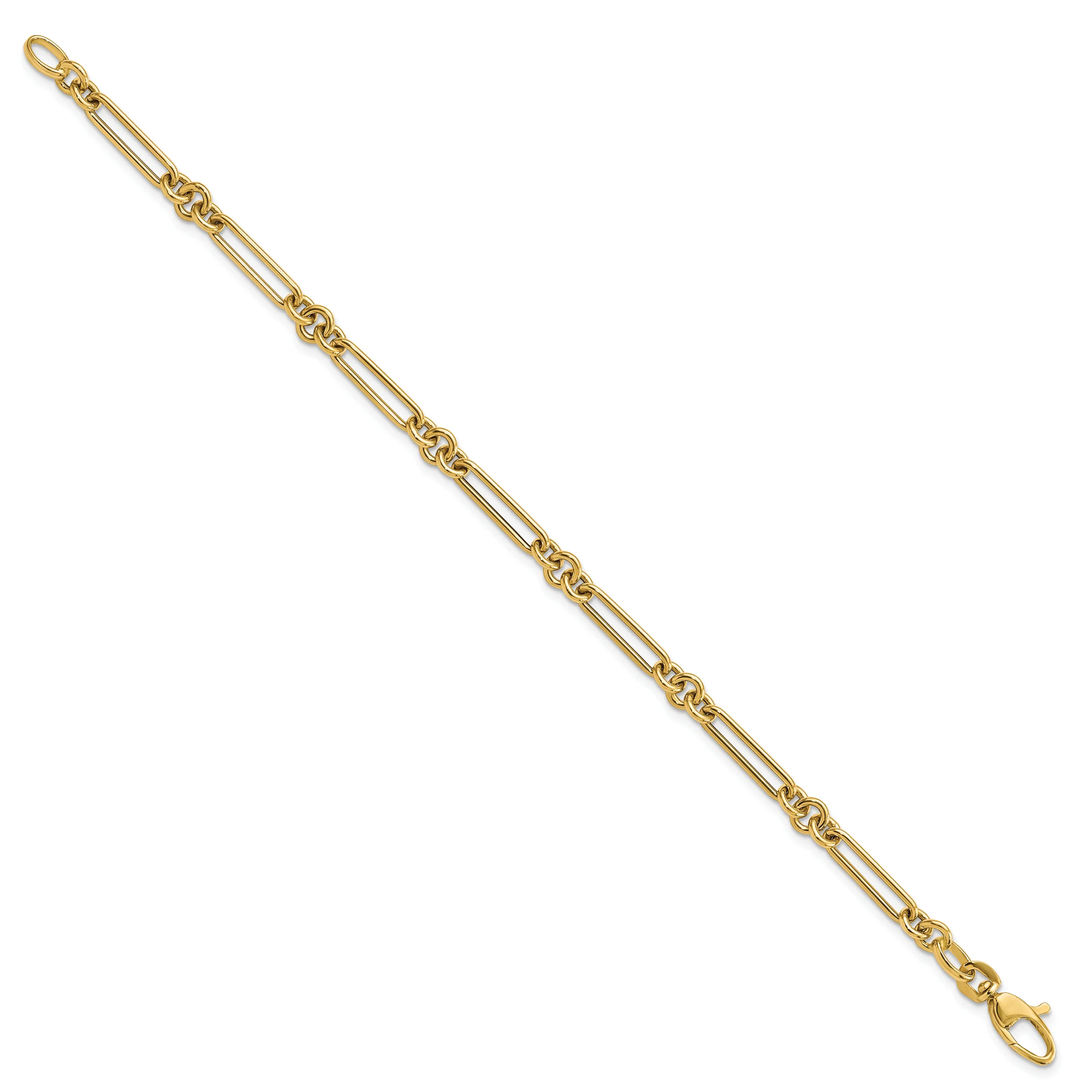 Pulsera de Enlaces de Diseño en Oro de 14k Pulido - Image 2