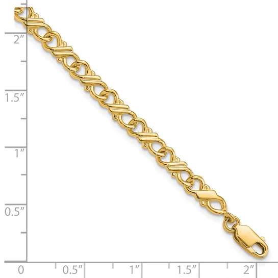 Pulsera Fancy de Oro Sólido Pulido de 10K - Image 4