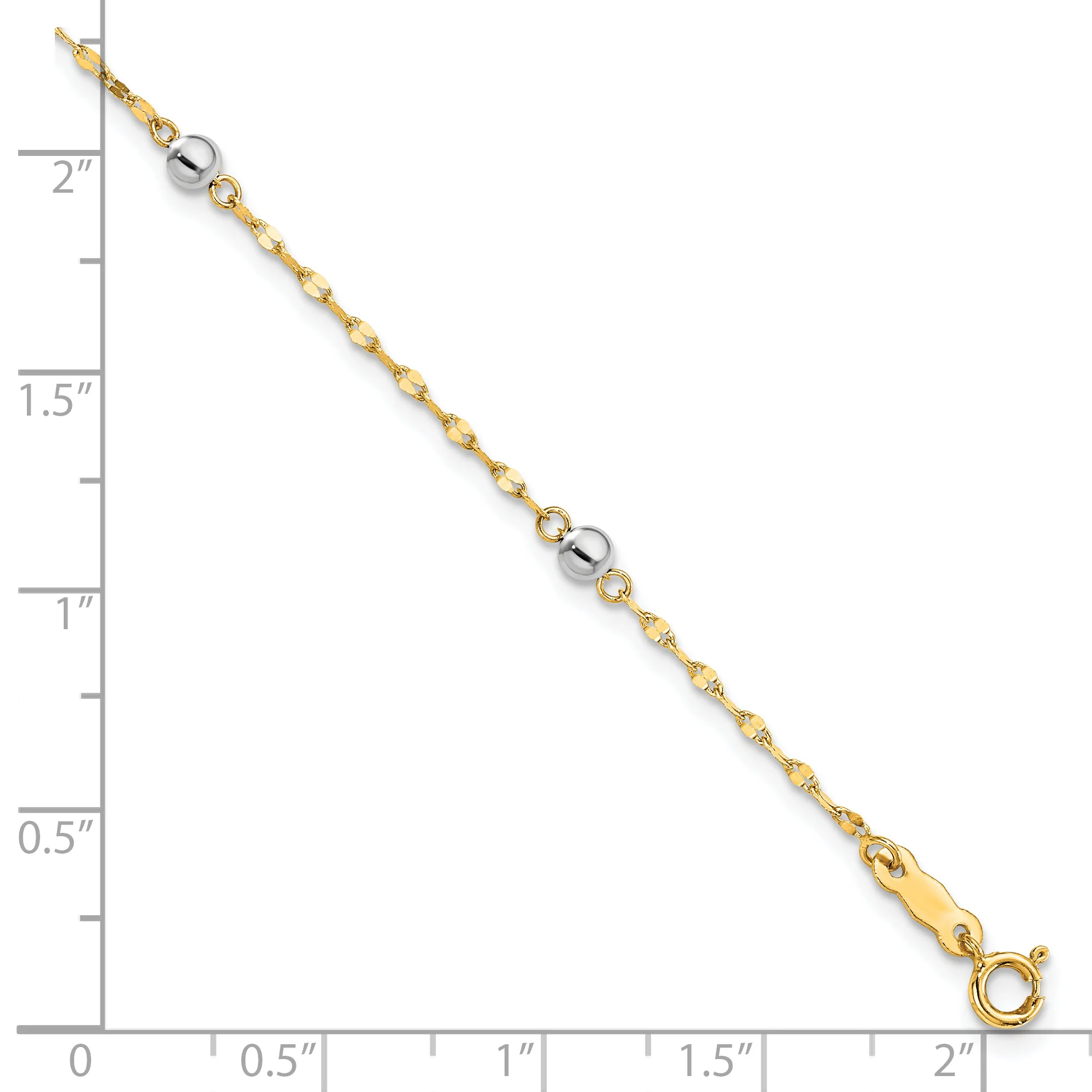 Pulsera de Perlas Pulidas Bicolor de 14K - Image 3