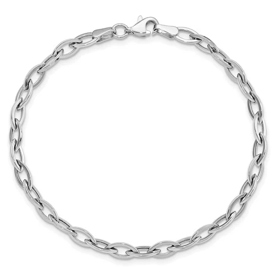 Brazalete Pulido de Oro Blanco de 14K - Image 4