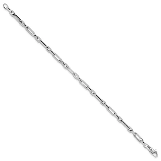 Pulsera de Eslabones Elegantes Pulidos en Oro Blanco de 14K - Image 2