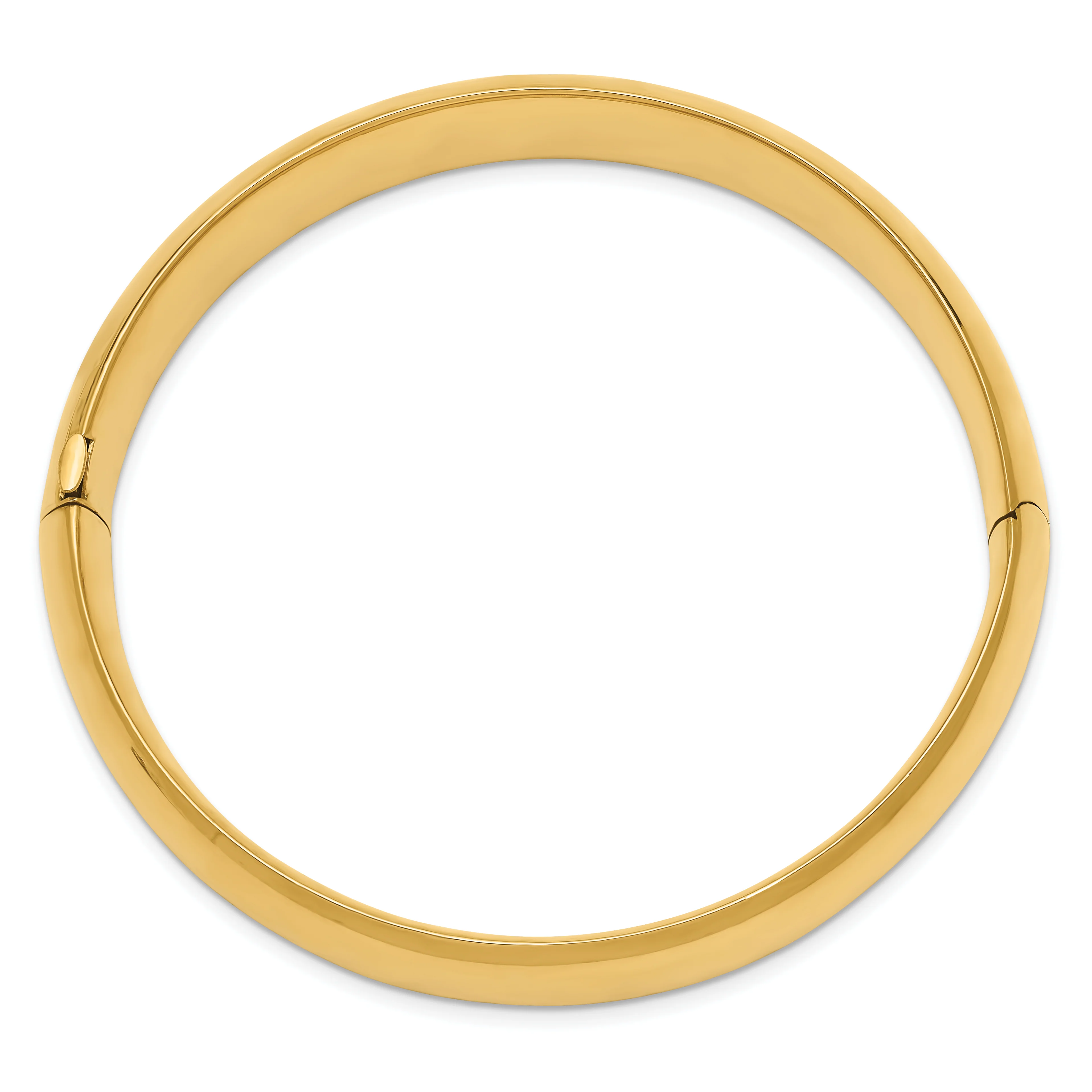 Brazalete Bangle Oversize 14K Oro Amarillo de 9/16, Pulido de Alta Calidad con Bisagra - Image 2
