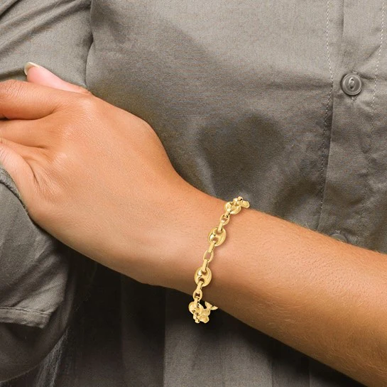Pulsera 14K de Enlace Fancy Pulido 7.75 Pulgadas - Image 5