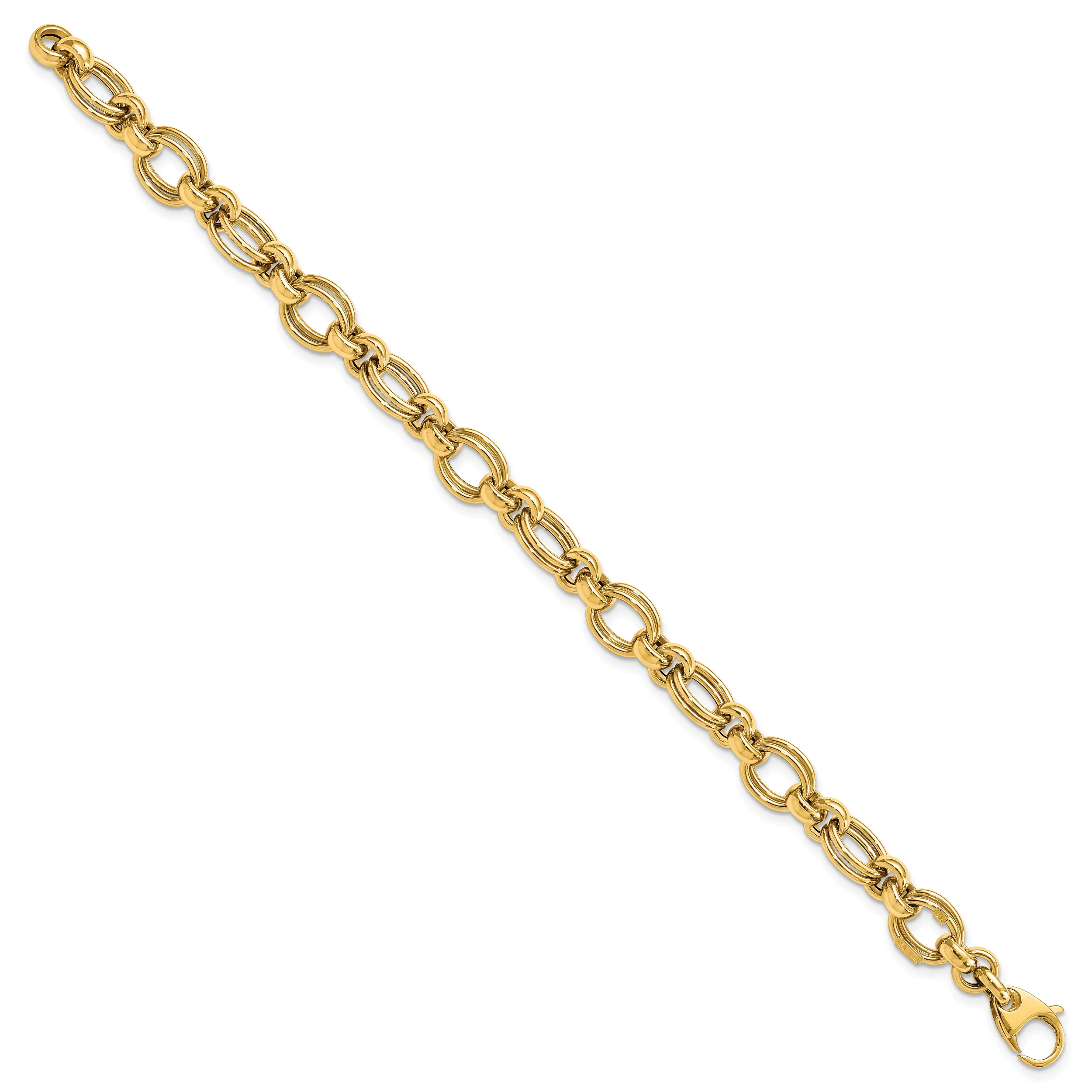 Pulsera 14K Pulida con Enlace Fancy - Image 2