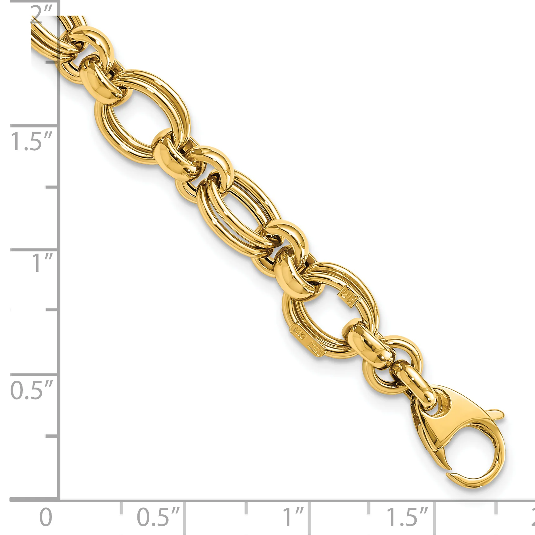 Pulsera 14K Pulida con Enlace Fancy - Image 3