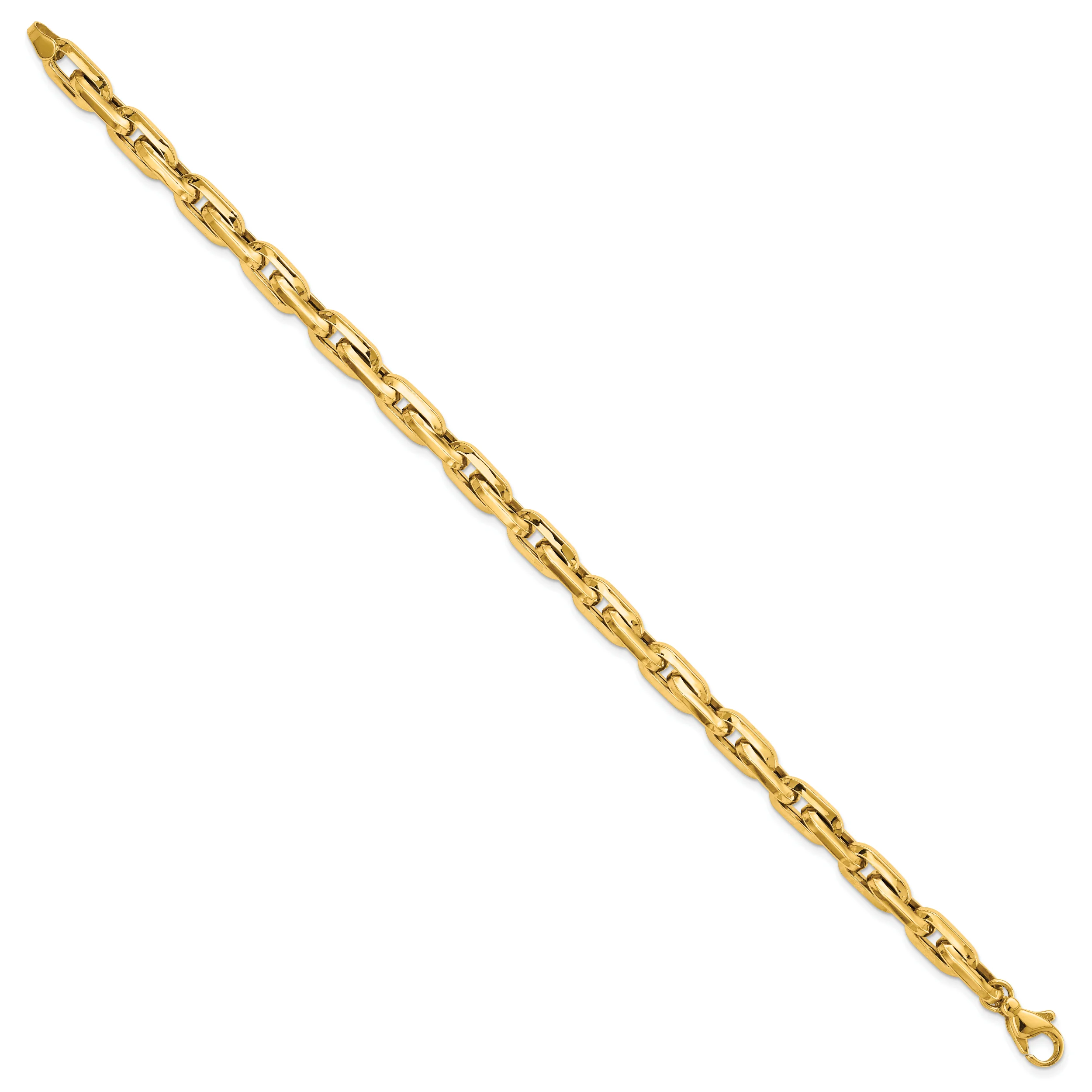 Brazalete de Enlace Largo Cable Fancy Pulido de 14K para Hombre - Image 2