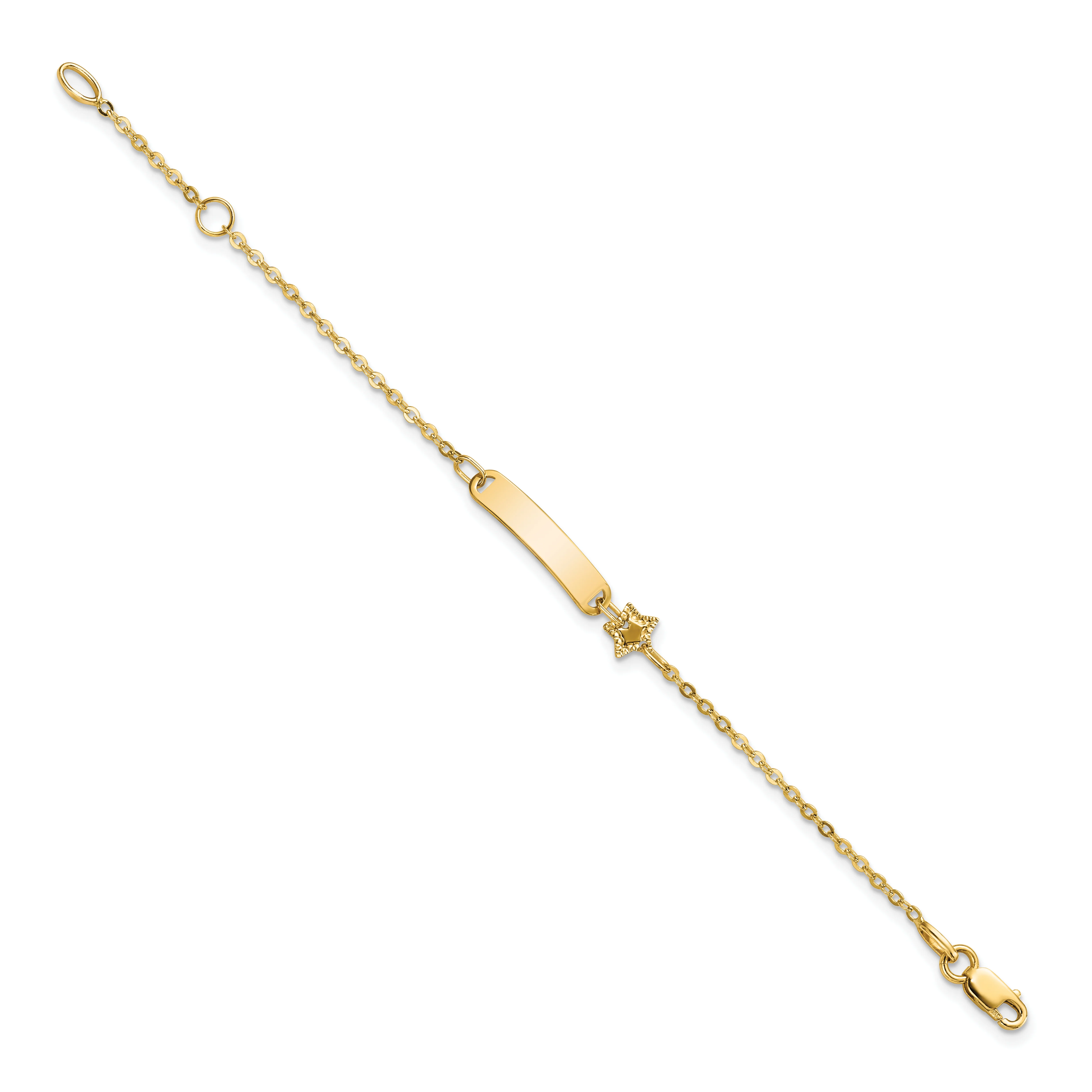 Pulsera ID con Estrella 14K Pulida para Niños - Image 2