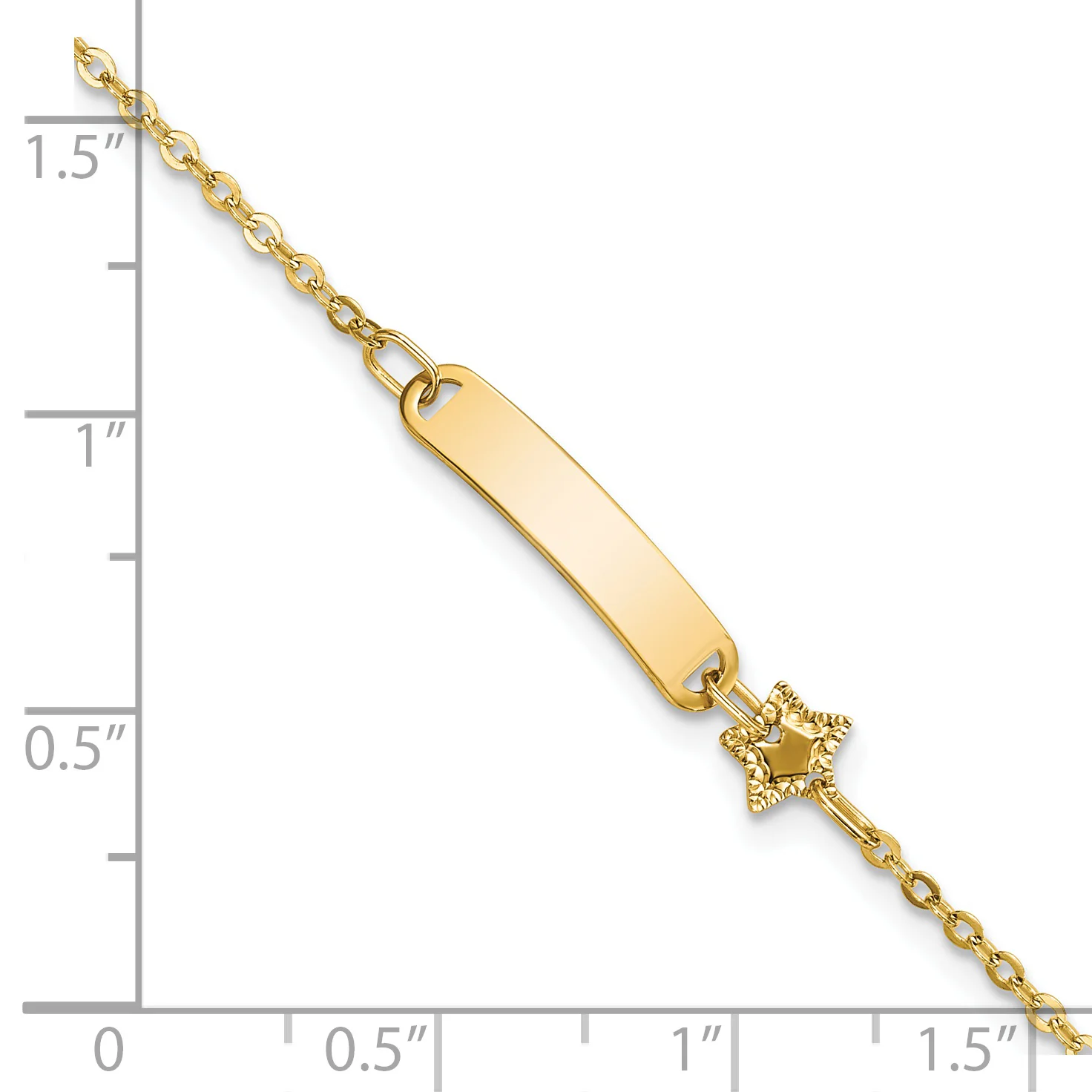 Pulsera ID con Estrella 14K Pulida para Niños - Image 3