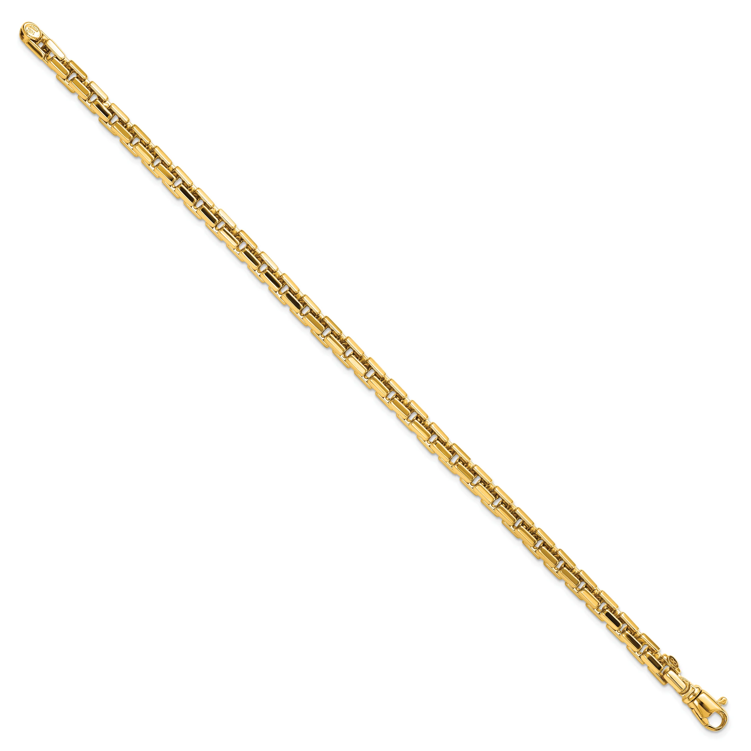 Pulsera 14K Pulida de Eslabones Box Redondeados Fancy 4.00mm de 8.5 Pulgadas - Image 2