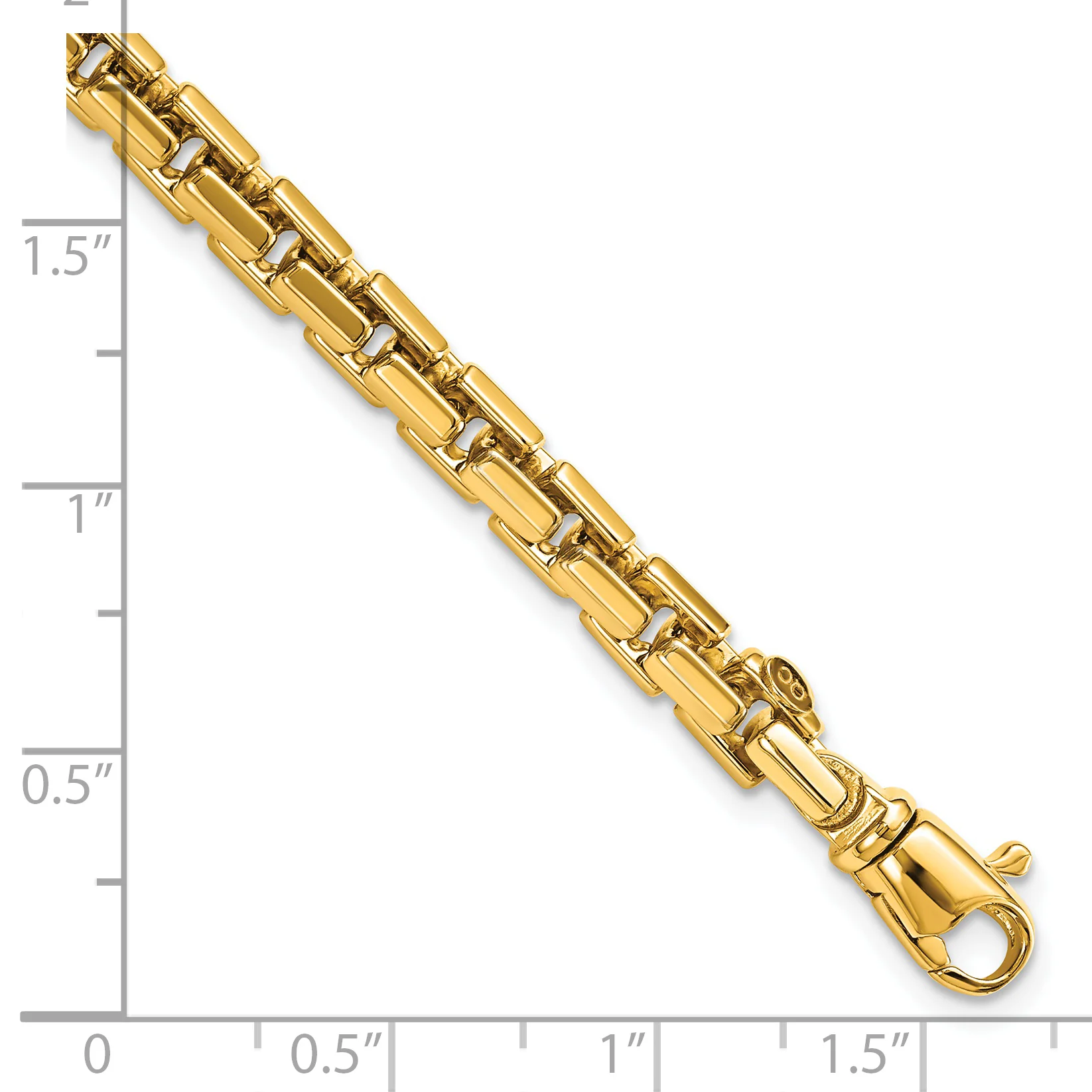 Pulsera 14K Pulida de Eslabones Box Redondeados Fancy 4.00mm de 8.5 Pulgadas - Image 3