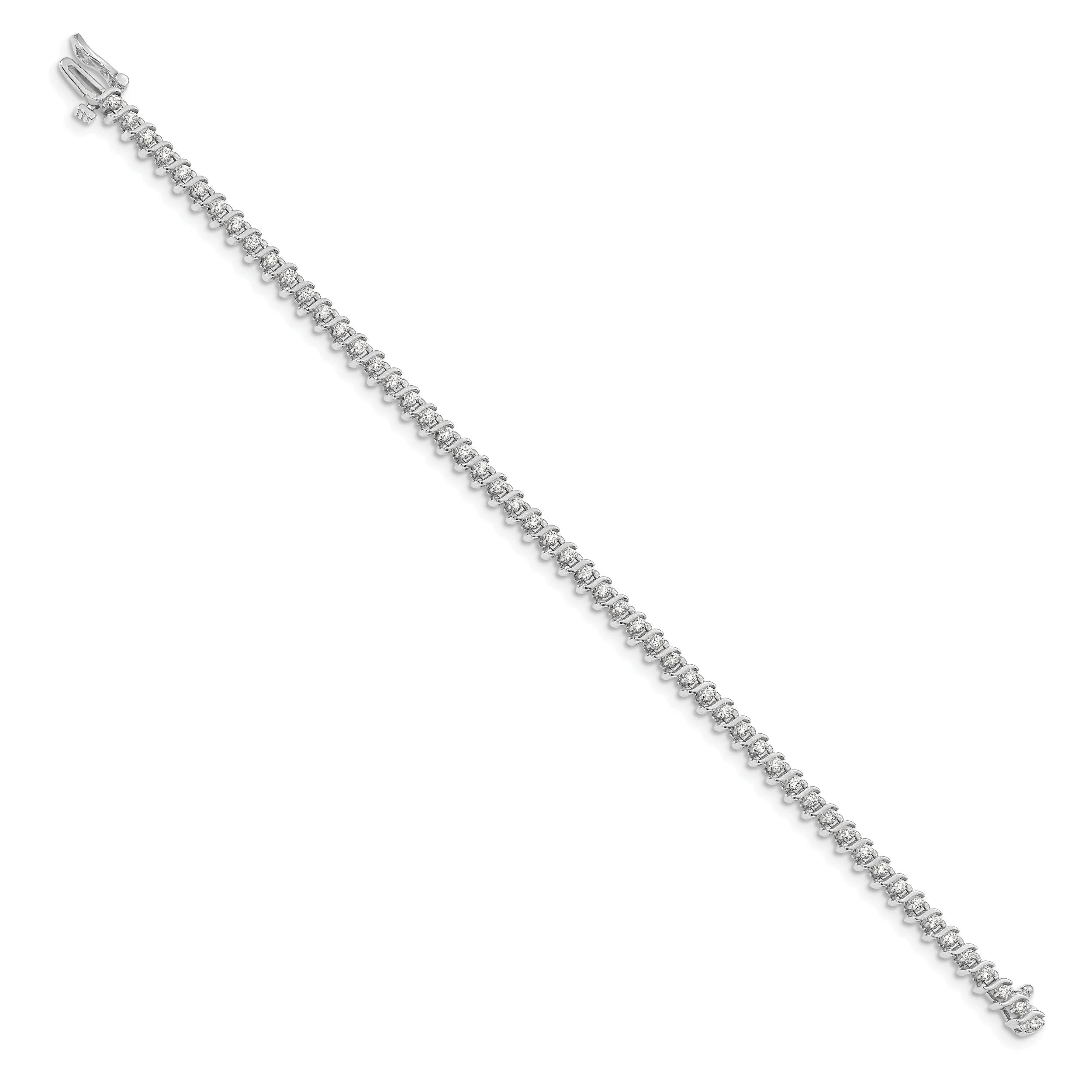 Pulsera Tennis de Diamantes en Oro Blanco 14K de 1.6mm - Image 2