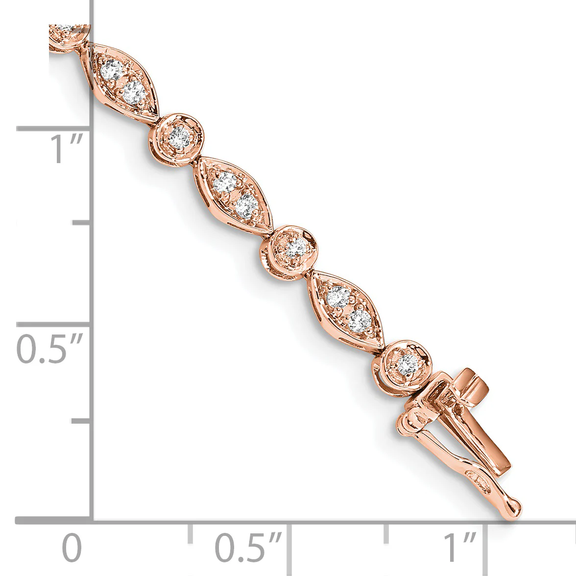 Pulsera de Diamantes en Oro Rosa 14K - Image 3