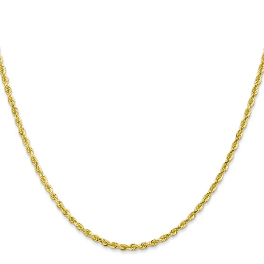 Cadena de Oro Amarillo 10K de 2.25 mm con Corte de Diamante Cuádruple y Broche de Langosta