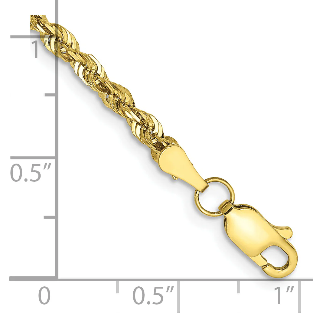 Cadena de Oro Amarillo 10K Extra Ligera de 2.75 mm con Corte de Diamante (D/C) - Image 3