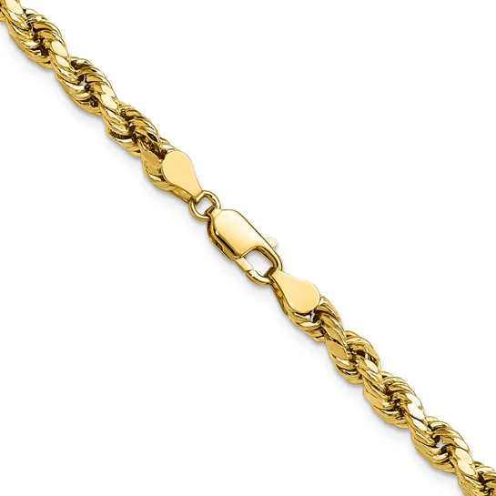 Cadena de Oro Amarillo 14K de 18 Pulgadas y 4.9 mm con Corte de Diamante (D/C) y Cierre de Langosta - Image 3