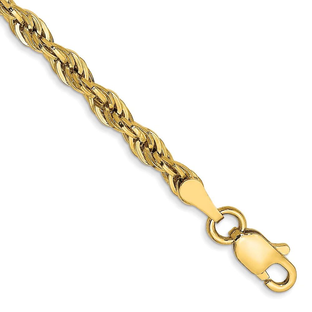 Cadena de Cuerda Semisólida de 14K, 8 Pulgadas, 3 mm, con Cierre de Langosta - Image 2