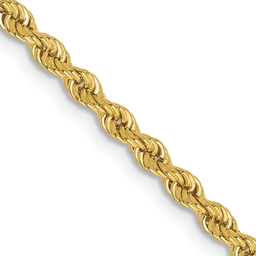 Cadena de Oro Amarillo de 14K, 28 Pulgadas, 2.5 mm, Estilo Cuerda Regular con Cierre de Langosta - Image 2