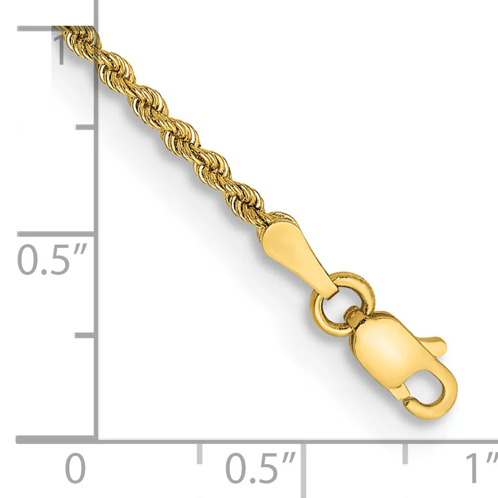 Pulsera de Oro Amarillo de 14K, 5.5 Pulgadas, 2 mm, Estilo Cuerda Regular con Cierre de Langosta - Image 2