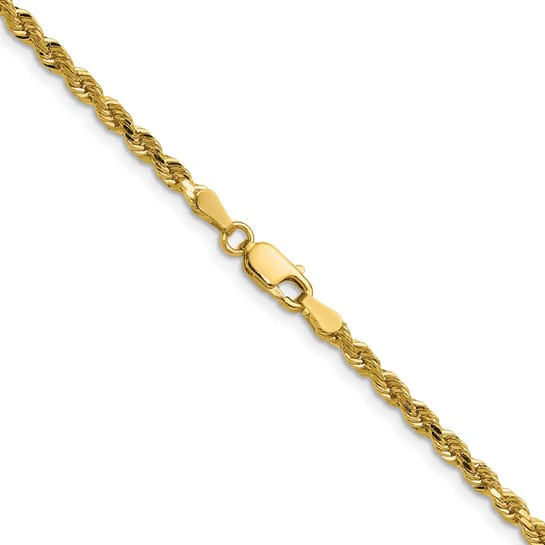 Cadena de 14K de 28 Pulgadas y 3 mm con Diseño de Cuerda y Cierre de Langosta - Image 3