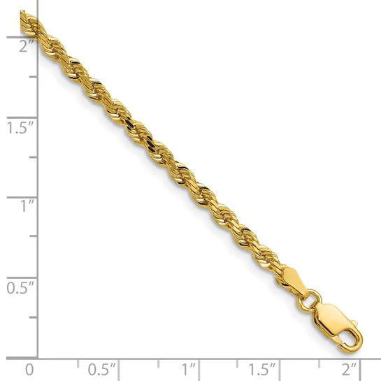 Cadena de 14K de 28 Pulgadas y 3 mm con Diseño de Cuerda y Cierre de Langosta - Image 4