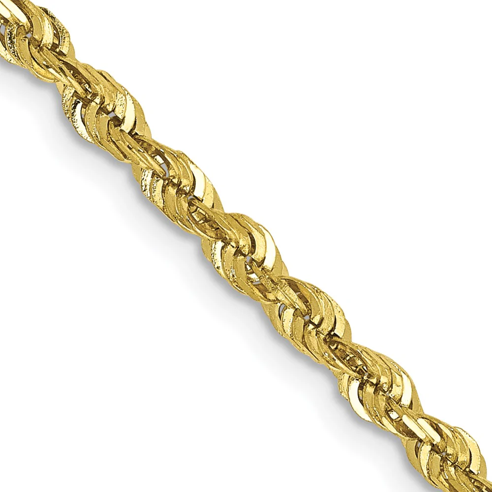 Cadena de Cuello de 10K y 2.75 mm con Diseño de Cuerda Extra Ligera y Corte Diamante - Image 2