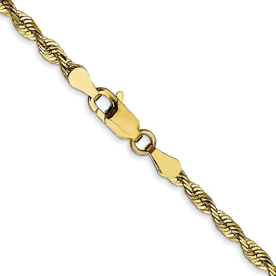 Cadena de Cuello de 10K y 2.75 mm con Diseño de Cuerda Extra Ligera y Corte Diamante - Image 4