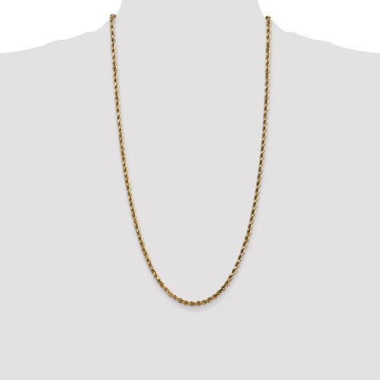 Cadena de Cuello de 10K y 3.5 mm con Diseño de Cuerda y Corte Diamante - Image 5