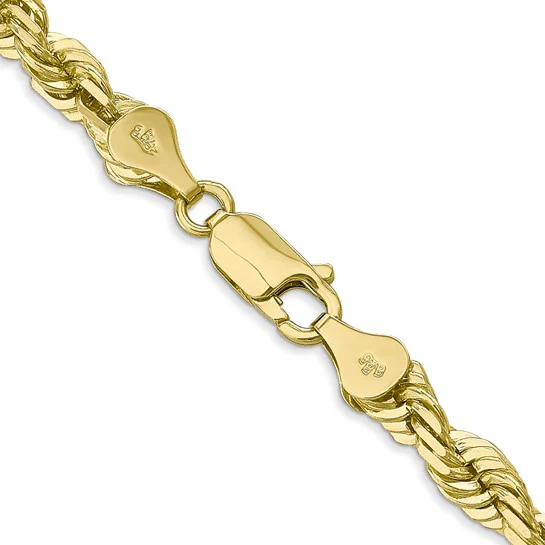 Cadena de Oro Amarillo de 10K – 5.5 mm Diamond-cut con Cierre de Langosta Fancy - Image 4