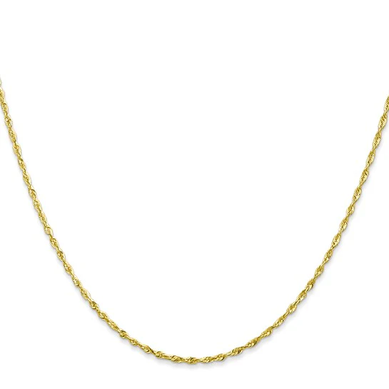 Cadena de Oro Amarillo de 10K – 1.5 mm Extra-Ligera Diamond-cut con Cierre de Langosta