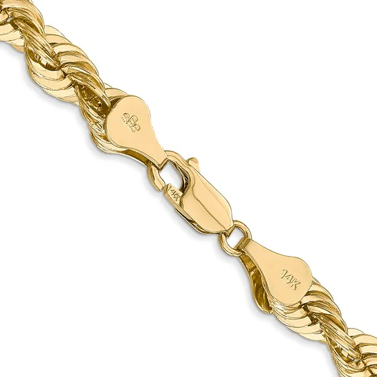 Cadena de Oro Amarillo de 14K – 20 pulgadas, 6 mm, Cuerda Regular con Cierre de Langosta - Image 4