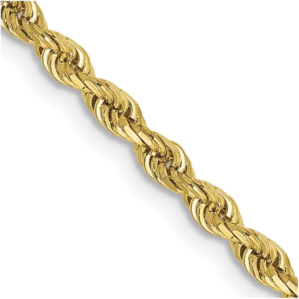 Cadena de Oro Amarillo de 10K – 20 pulgadas, 2.75 mm, Cuerda Cuádruple con Corte Diamante - Image 2