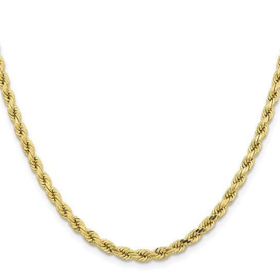 Cadena de Oro Amarillo de 10K – 22 pulgadas, 4.25 mm, Cuerda con Corte Diamante - Image 4