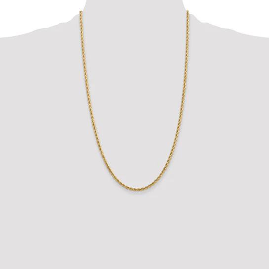 Cadena de Oro Amarillo de 10K – 2.75 mm, Cuerda con Corte Diamante - Image 5