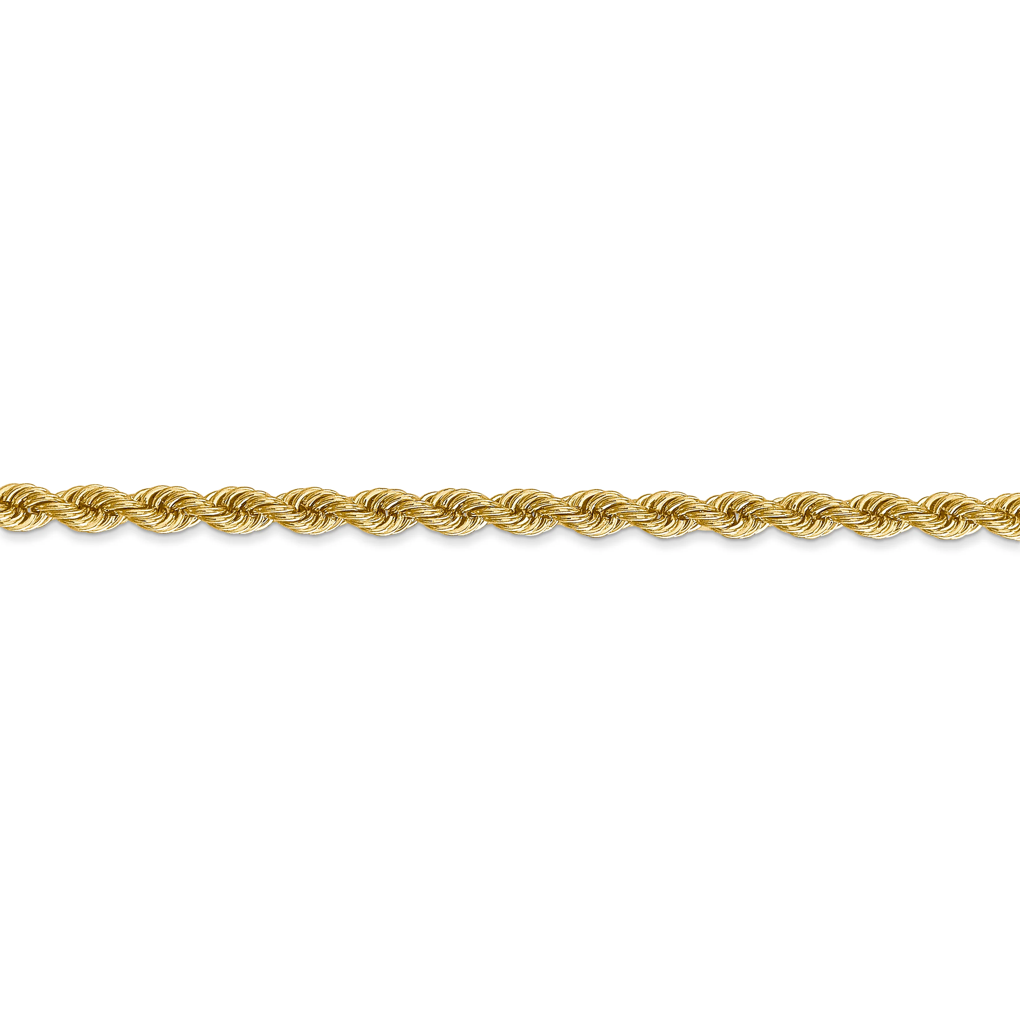 Cadena de Cuerda Regular en Oro Amarillo de 14K, 30 pulgadas, 3.65 mm, con Cierre de Langosta - Image 3