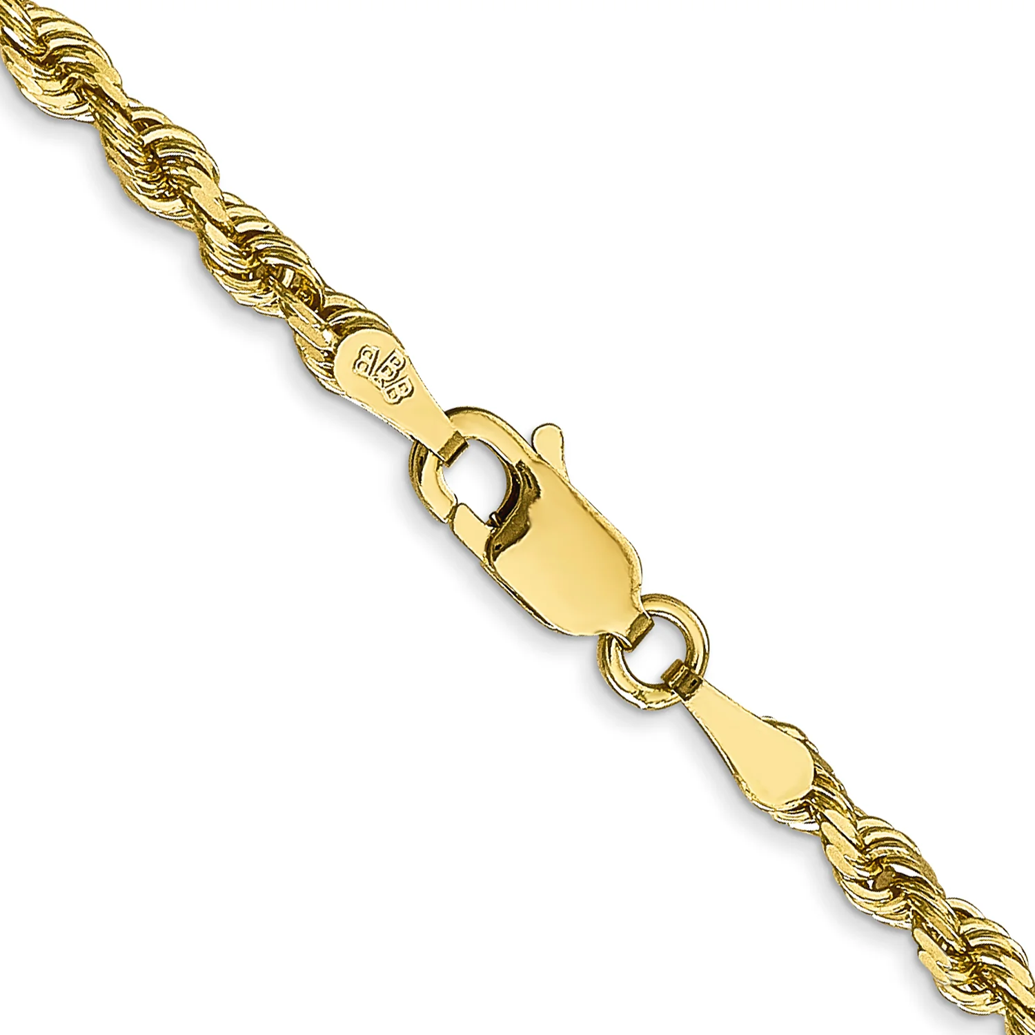 Cadena Cuádruple de Cuerda en Oro Amarillo de 10K, 26 pulgadas, 3 mm, Corte Diamante con Cierre de Langosta - Image 3