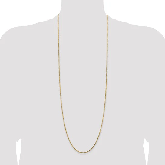 Cadena de Oro Amarillo 14K de 36" (1.75 mm) Tipo Cuerda con Corte Diamante y Cierre Langosta - Image 6