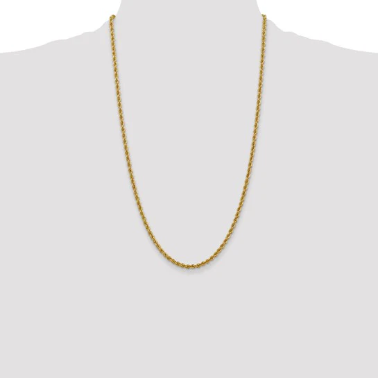 Cadena de Oro Amarillo de 14K – Tipo Soga de 26 pulgadas y 3 mm con Broche Langosta - Image 5