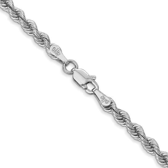 Cadena de Oro Blanco de 14K – Tipo Soga de 18 pulgadas y 3 mm con Broche Langosta - Image 3