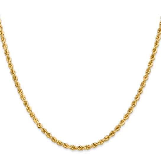 Cadena de Oro Amarillo de 14K – Tipo Soga de 2.75 mm con Broche Langosta