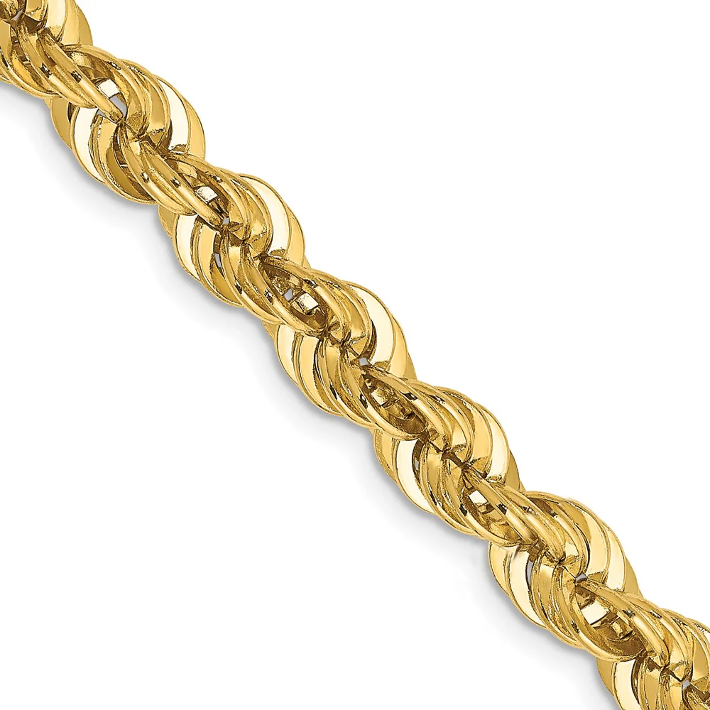 Cadena de Cuerda en Oro Blanco de 14K, 26 Pulgadas, 2 mm con Corte Diamante y Cierre de Langosta - Image 2