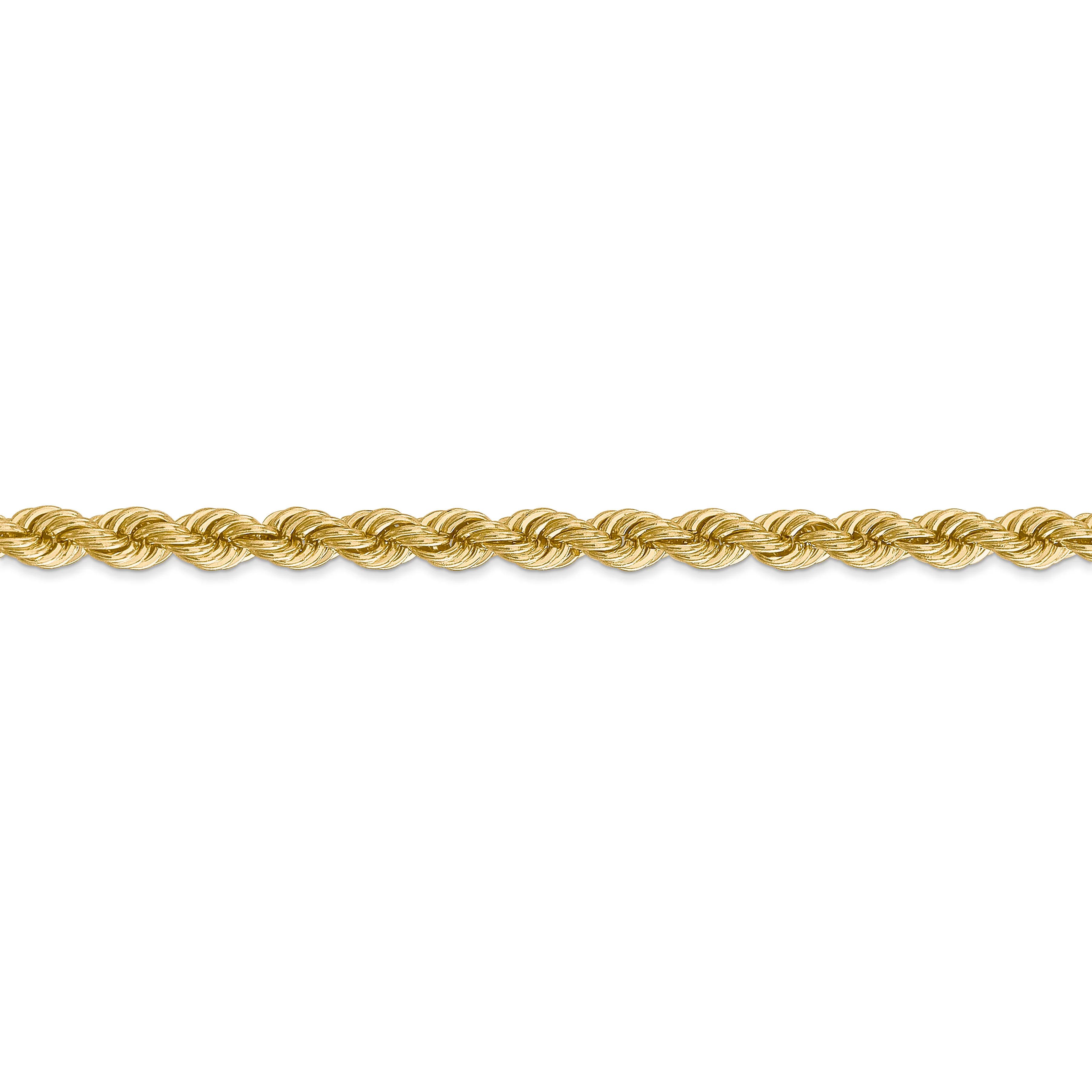 Cadena de Cuerda Regular en Oro Amarillo de 14K, 20 Pulgadas, 5 mm con Broche de Langosta - Image 5