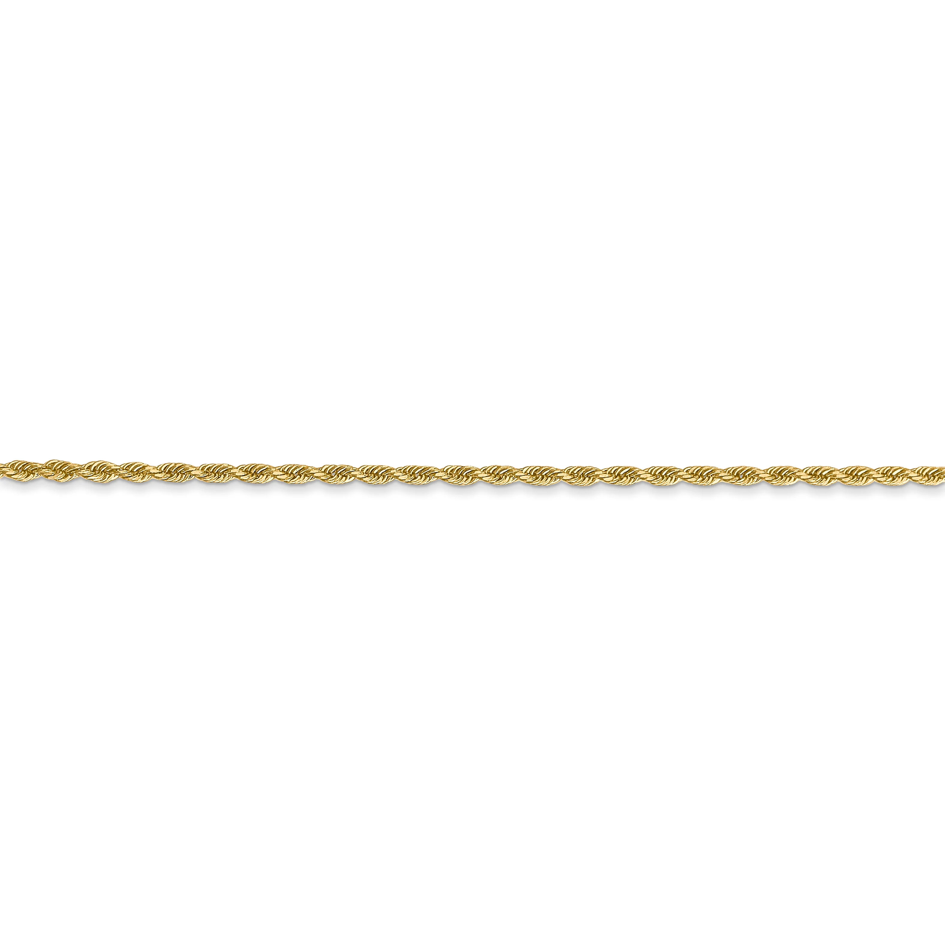 Cadena de Cuerda con Corte Diamantado en Oro Amarillo de 14K, 26 Pulgadas y 1.5 mm con Cierre de Langosta - Image 5