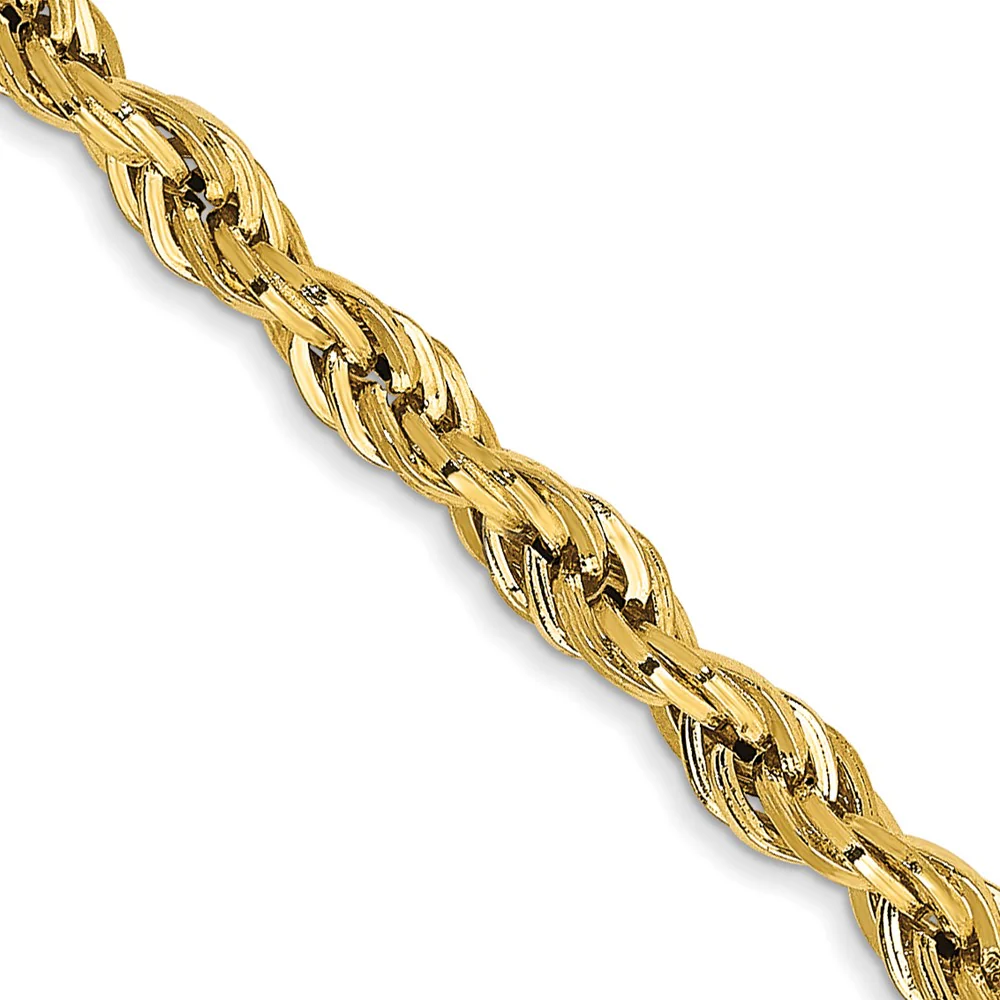  Cadena de Cuerda Semisólida de 3 mm en Oro Amarillo de 14k – 20 Pulgadas con Broche Langosta - Image 2