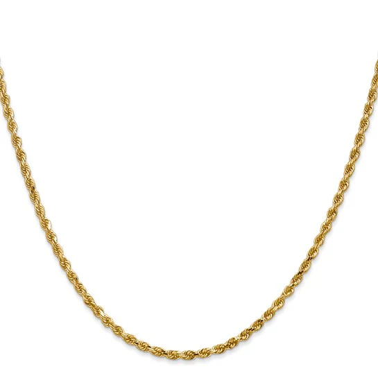 Cadena de Cuerda Semisólida de 14K, 28 pulgadas y 2.8 mm con Cierre de Langosta