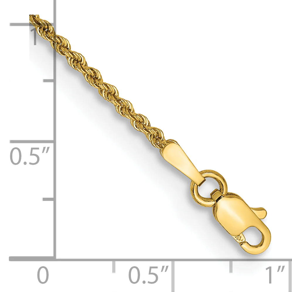 Pulsera de Cuerda de 14K, 6 pulgadas, 1.5 mm con Cierre de Langosta - Image 2