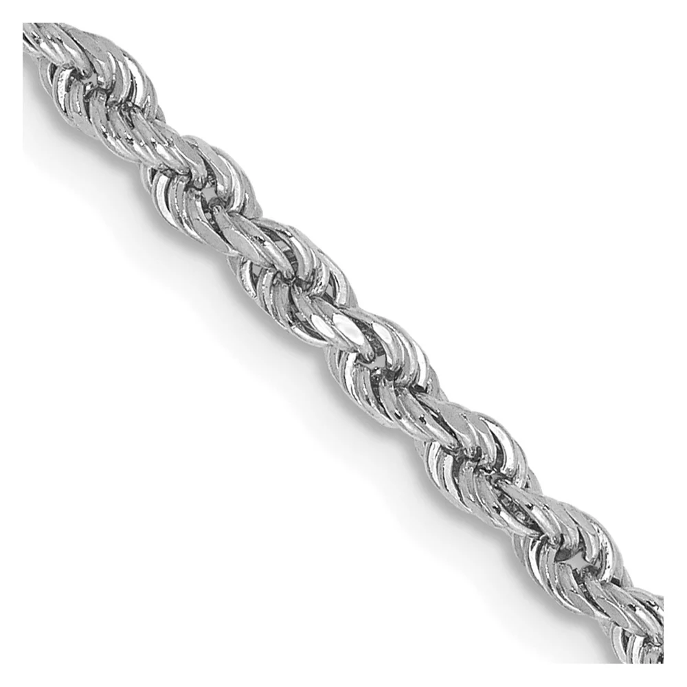 Cadena de Oro Blanco 14K – 22 pulgadas, 2.25 mm con Corte Diamantado Estilo Cuerda y Cierre de Langosta - Image 2