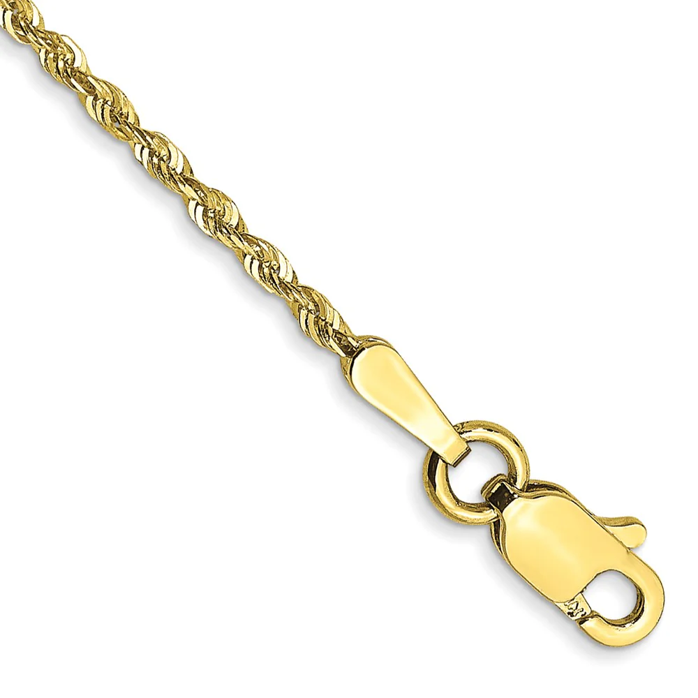 Cadena de Cuerda Extra Ligera de Oro Amarillo de 10K – 1.5 mm - Image 2